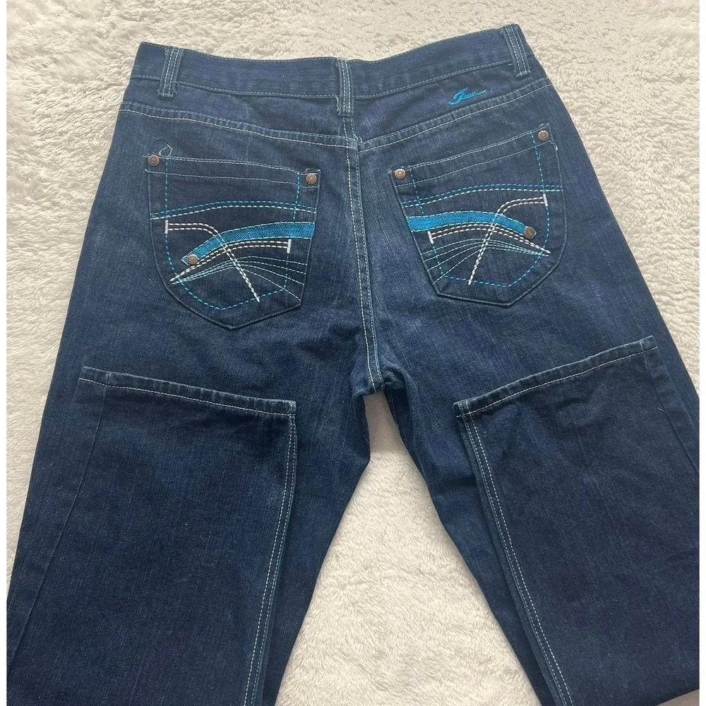 VTG JINZU Denim Dark Jeans 34x30 wide leg Y2K. street wear‎